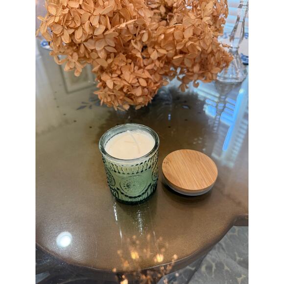 Candle in a Vintage crystal dish,  Vintage Decor - Picture 1 of 6